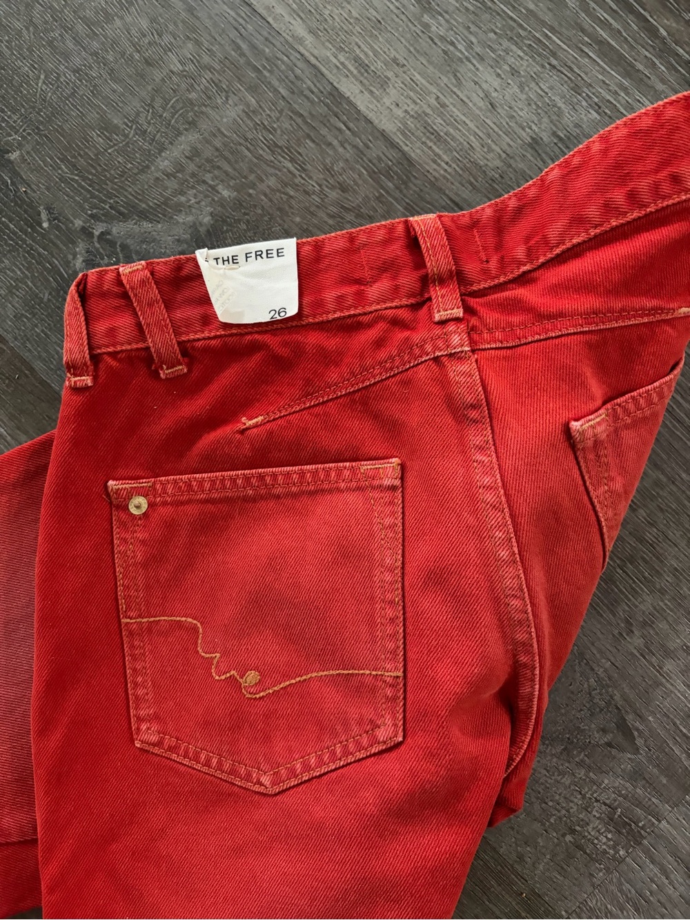 We the free Women’s Red Straight-Leg Jeans - Picture 6 of 6